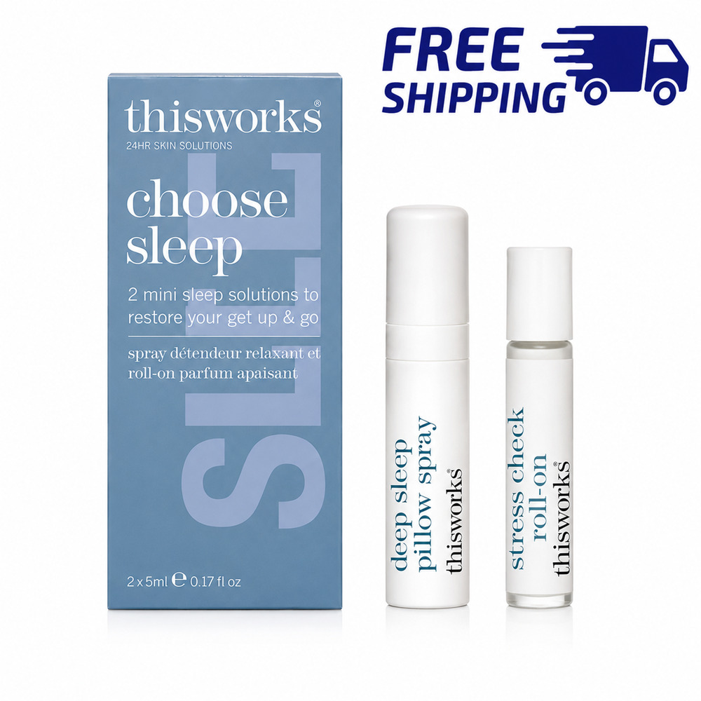 This Works Choose Sleep Kit 2 x 5ml Pillow Spray & Stress Check Roll-On Set